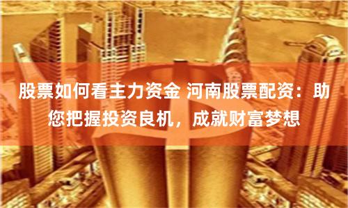 股票如何看主力资金 河南股票配资:助您把握投资良机,成就财富梦想