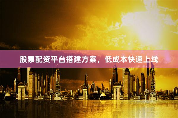 股票配资平台搭建方案，低成本快速上线