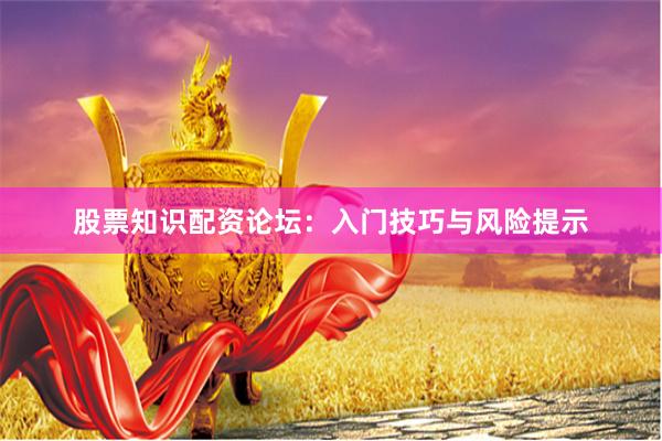 股票知识配资论坛：入门技巧与风险提示